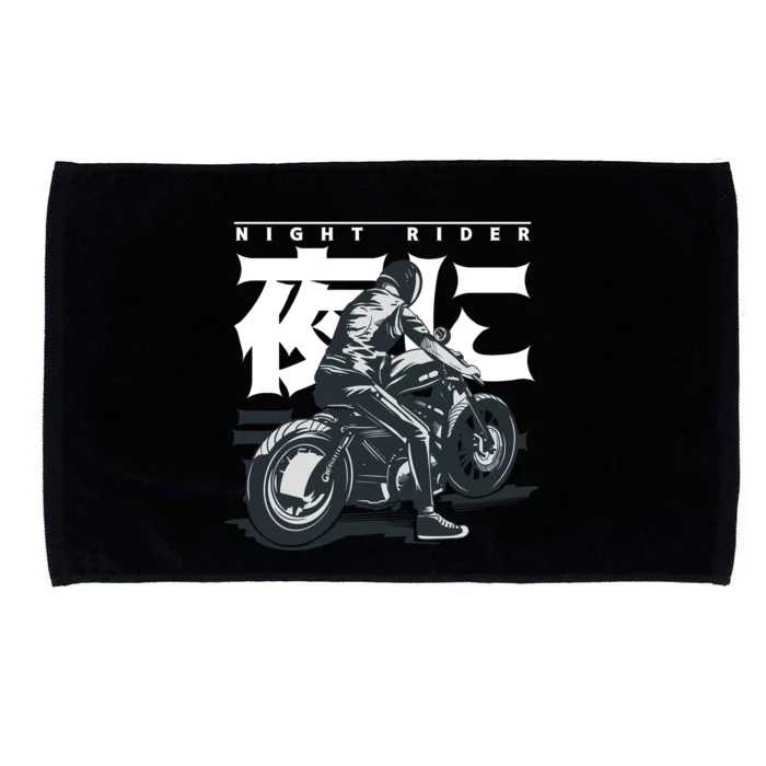 Night Rider Japanese Biker Microfiber Hand Towel