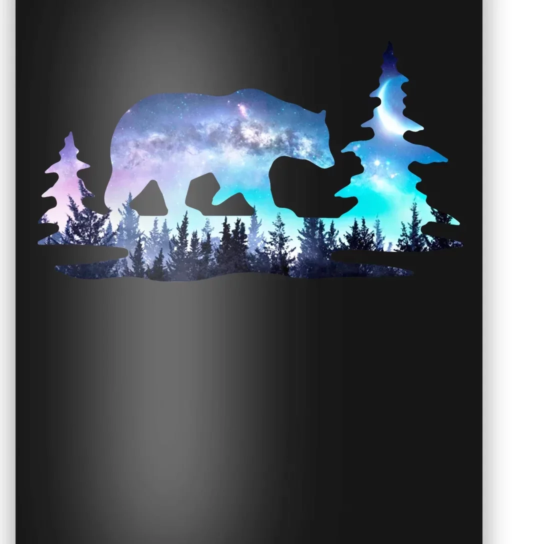 Night Sky Wilderness Bear Poster