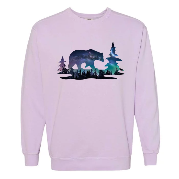 Night Sky Wilderness Bear Garment-Dyed Sweatshirt