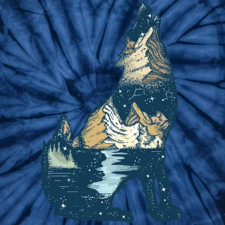 Night Wolf Wilderness Tie-Dye T-Shirt