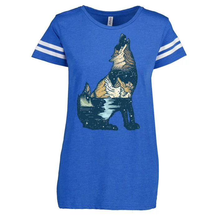 Night Wolf Wilderness Enza Ladies Jersey Football T-Shirt