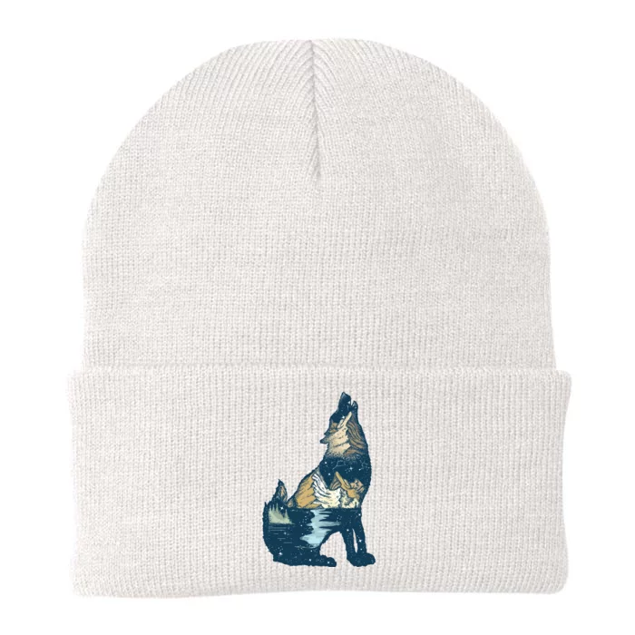 Night Wolf Wilderness Knit Cap Winter Beanie