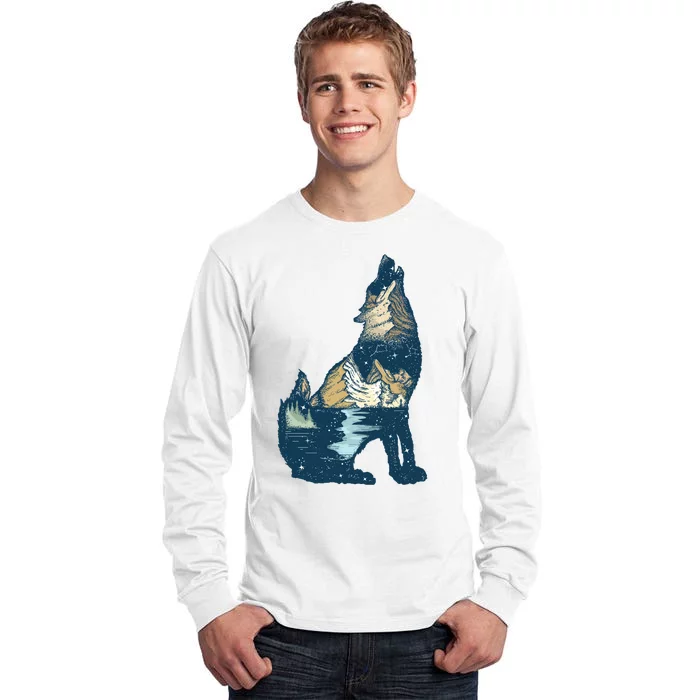 Night Wolf Wilderness Tall Long Sleeve T-Shirt