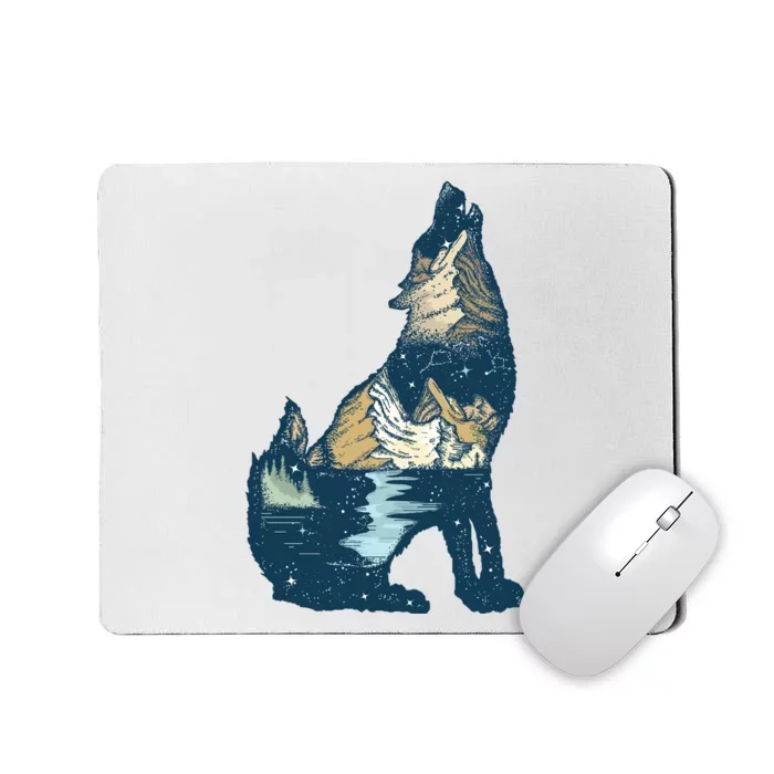 Night Wolf Wilderness Mousepad