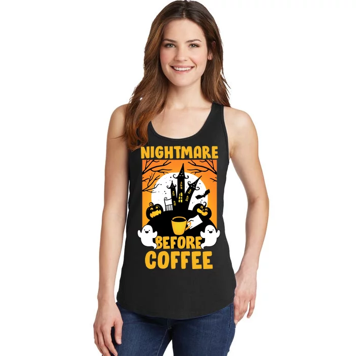 Nightmare Before Coffee Ladies Essential Tank