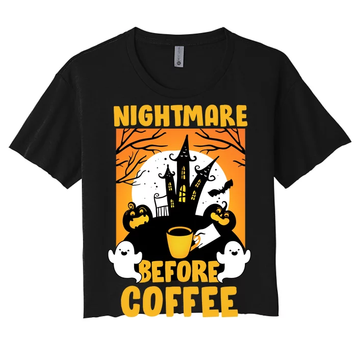 Nightmare Before Coffee Women's Crop Top Tee