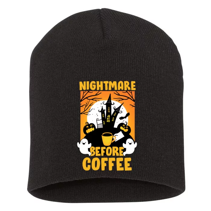 Nightmare Before Coffee Short Acrylic Beanie