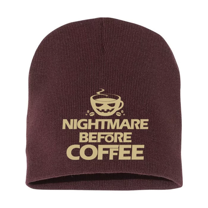 Nightmare Before Coffee Halloween Short Acrylic Beanie