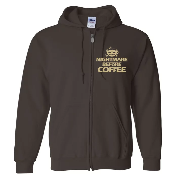 Nightmare Before Coffee Halloween Full Zip Hoodie