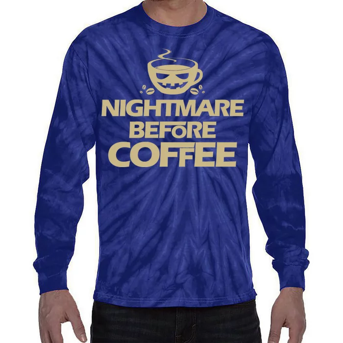 Nightmare Before Coffee Halloween Tie-Dye Long Sleeve Shirt