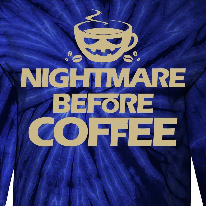 Nightmare Before Coffee Halloween Tie-Dye Long Sleeve Shirt