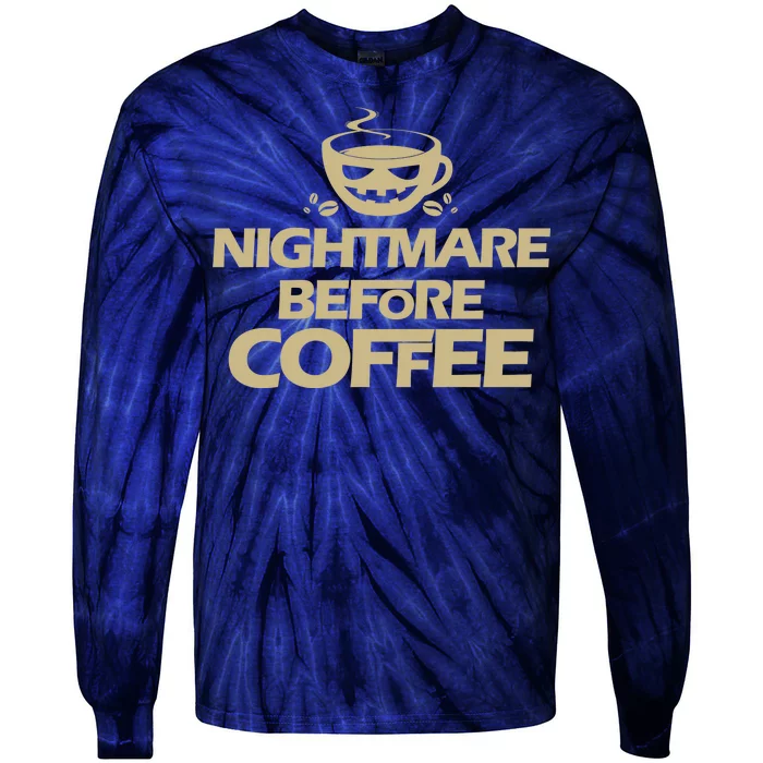 Nightmare Before Coffee Halloween Tie-Dye Long Sleeve Shirt