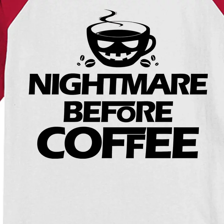 Nightmare Before Coffee Halloween Kids Colorblock Raglan Jersey