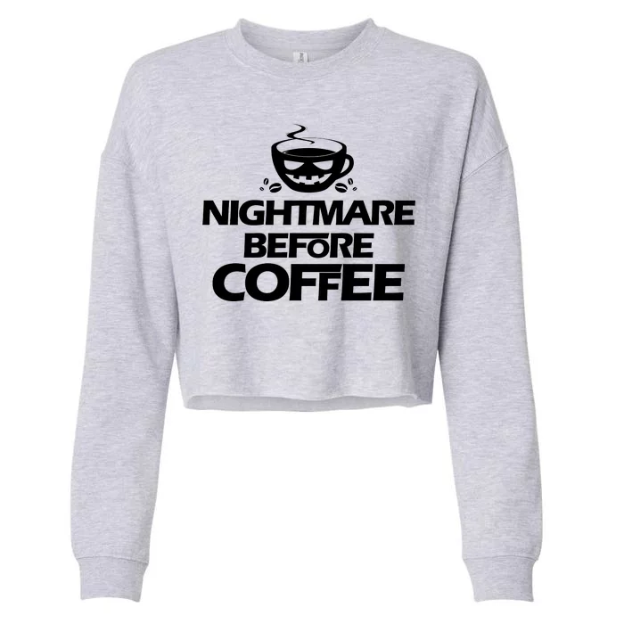 Nightmare Before Coffee Halloween Cropped Pullover Crew