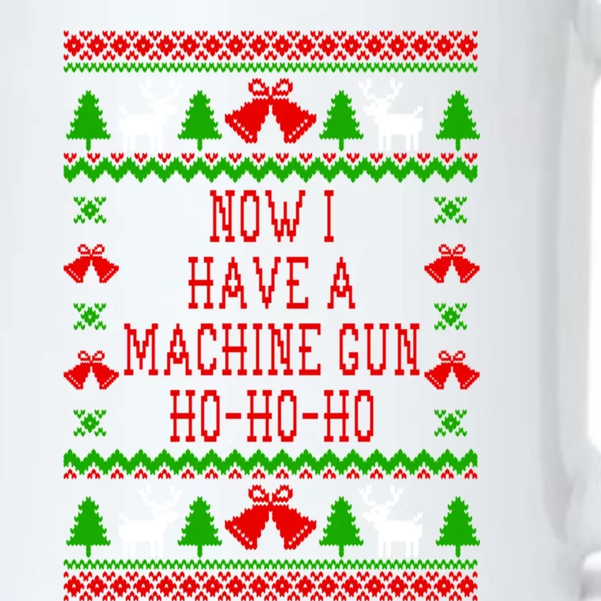 Now I Have A Machine Gun Ho Ho Ho Die Hard Quote Ugly Christmas Sweater Black Color Changing Mug