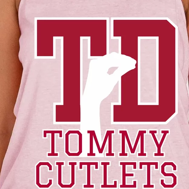 Ny Italian Hand Gesture Tommy Cutlets Football Quarterback Trendy Design Women's Knotted Racerback Tank