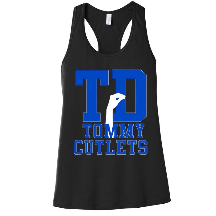 Ny Italian Hand Gesture Tommy Cutlets Football Women's Racerback Tank