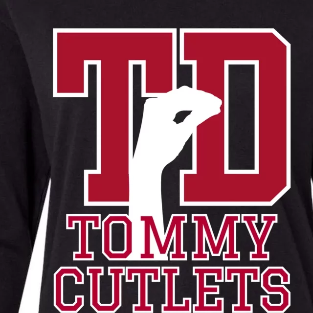 Ny Italian Hand Gesture Tommy Cutlets Football Quarterback Womens Cotton Relaxed Long Sleeve T-Shirt