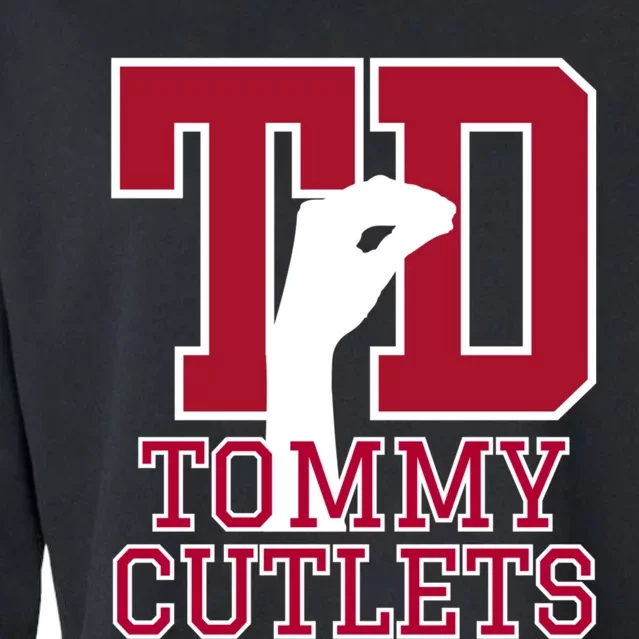 Ny Italian Hand Gesture Tommy Cutlets Football Quarterback Cropped Pullover Crew