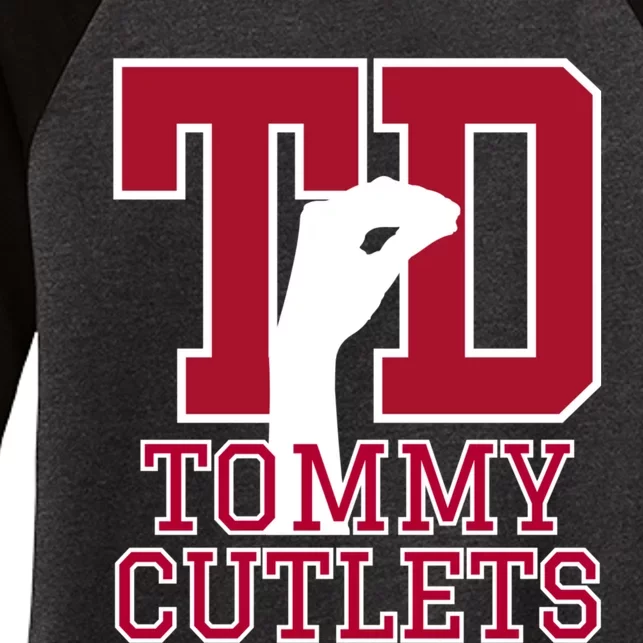 Ny Italian Hand Gesture Tommy Cutlets Football Quarterback Women's Tri-Blend 3/4-Sleeve Raglan Shirt