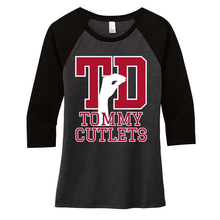 Ny Italian Hand Gesture Tommy Cutlets Football Quarterback Women's Tri-Blend 3/4-Sleeve Raglan Shirt