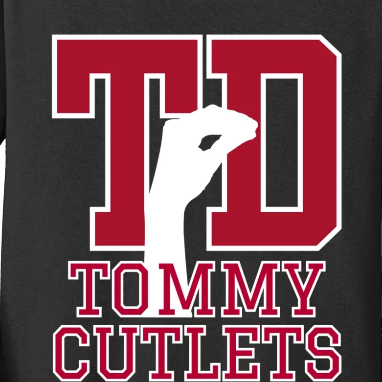 Ny Italian Hand Gesture Tommy Cutlets Football Quarterback Kids Long Sleeve Shirt