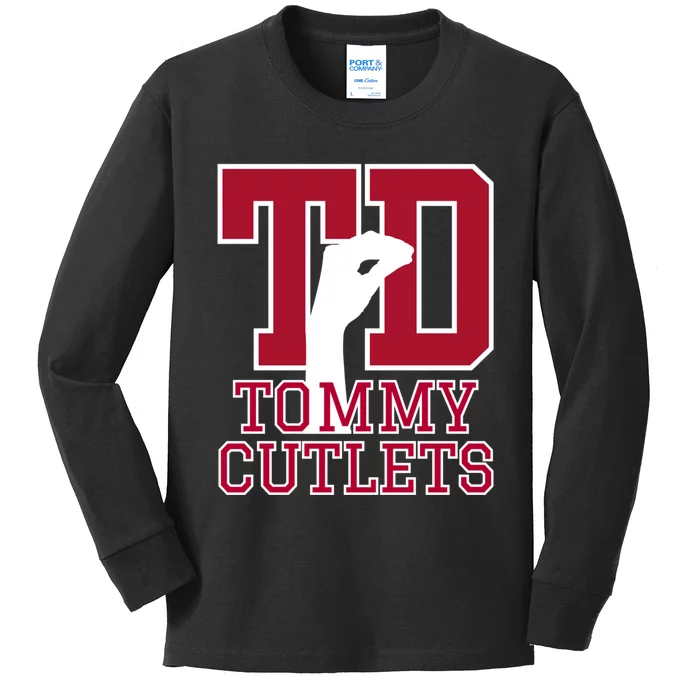 Ny Italian Hand Gesture Tommy Cutlets Football Quarterback Kids Long Sleeve Shirt