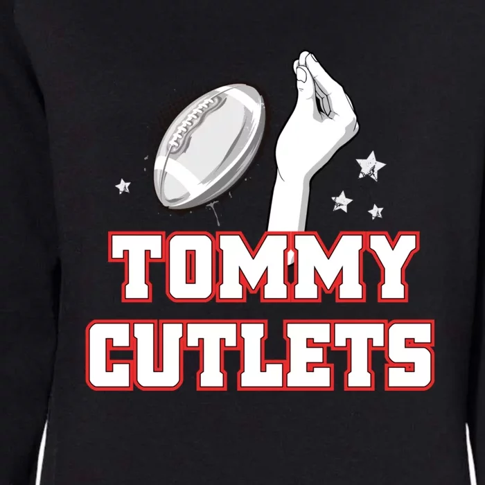 Ny Italian Hand Gesture Tommy Cutlets Football Quarterback Womens California Wash Sweatshirt