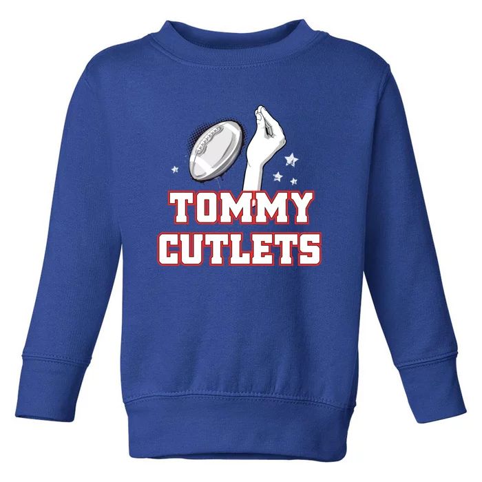 Ny Italian Hand Gesture Tommy Cutlets Football Quarterback Toddler Sweatshirt