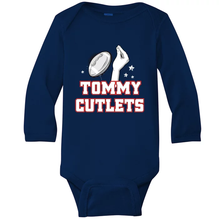 Ny Italian Hand Gesture Tommy Cutlets Football Quarterback Baby Long Sleeve Bodysuit