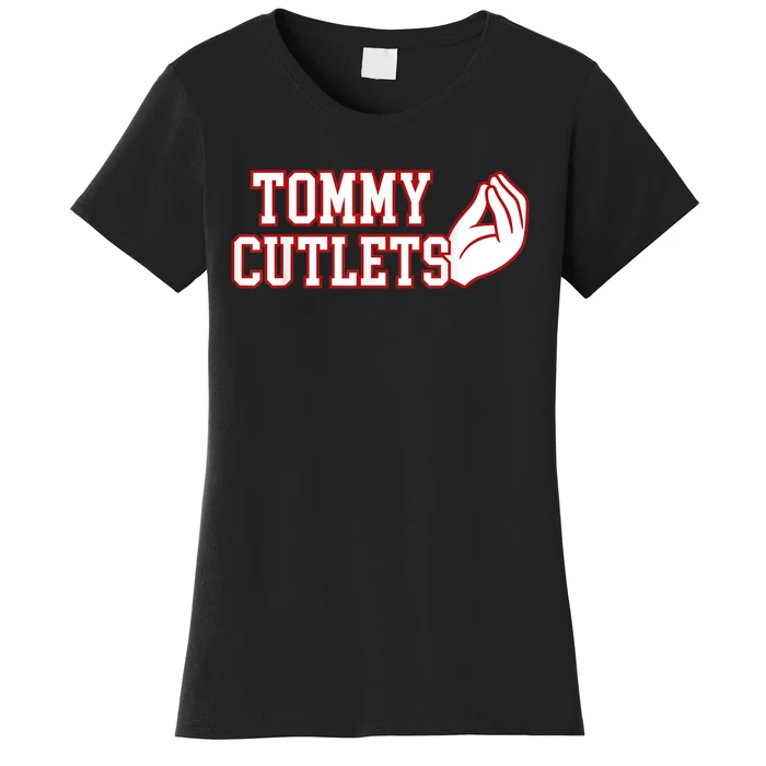 Ny Italian Hand Gesture Tommy Cutlets Football Quarterback Women's T-Shirt