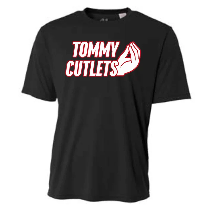 NY Italian Hand Gesture Tommy Cutlets Football Quarterback Cooling Performance Crew T-Shirt