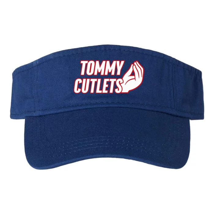 NY Italian Hand Gesture Tommy Cutlets Football Quarterback Valucap Bio-Washed Visor