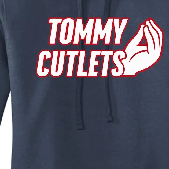 NY Italian Hand Gesture Tommy Cutlets Football Quarterback Women's Pullover Hoodie