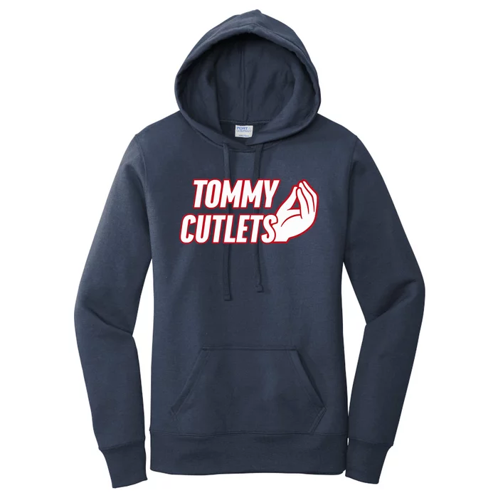 NY Italian Hand Gesture Tommy Cutlets Football Quarterback Women's Pullover Hoodie