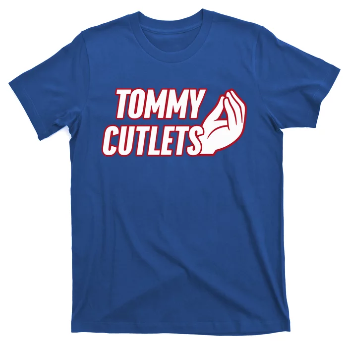 Ny Italian Hand Gesture Tommy Cutlets Football Quarterback T-Shirt