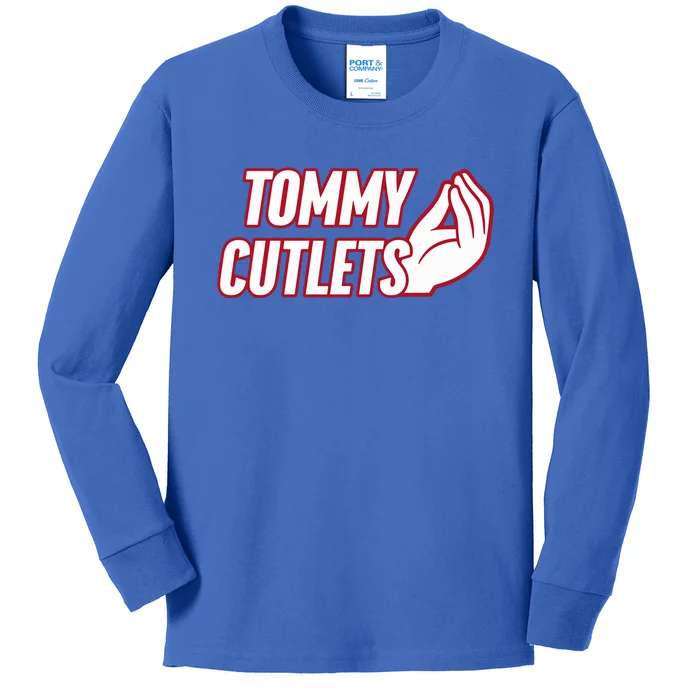 Ny Italian Hand Gesture Tommy Cutlets Football Quarterback Kids Long Sleeve Shirt