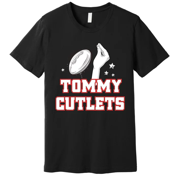 Ny Italian Hand Gesture Tommy Cutlets Football Quarterback Premium T-Shirt