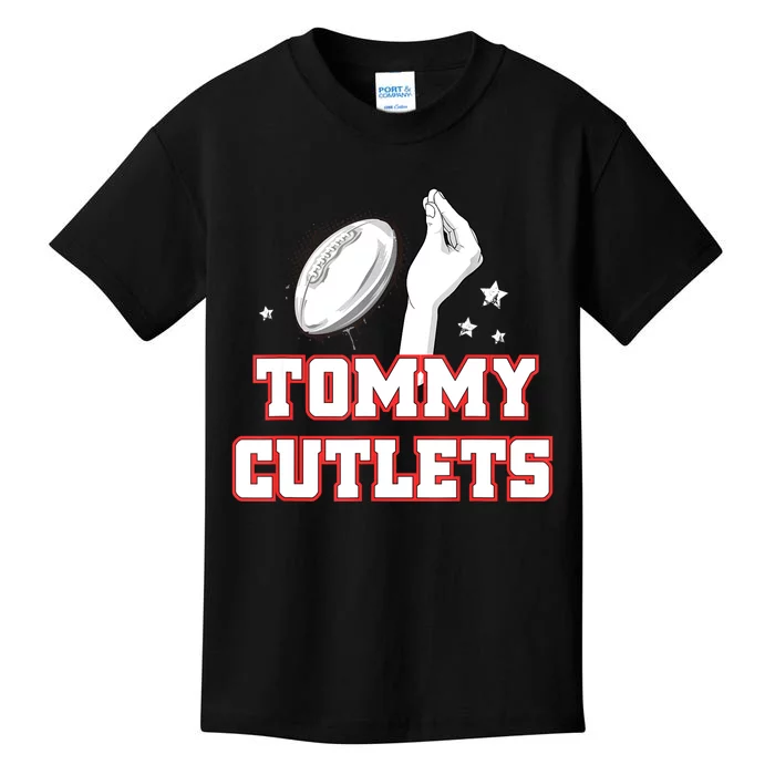 Ny Italian Hand Gesture Tommy Cutlets Football Quarterback Kids T-Shirt