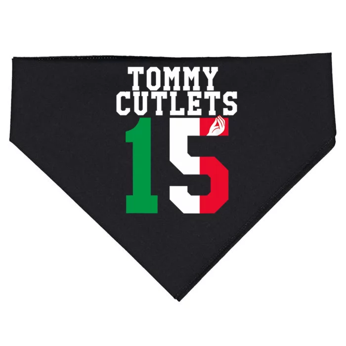 Ny Italian Hand Gesture Tommy Cutlets Football USA-Made Doggie Bandana