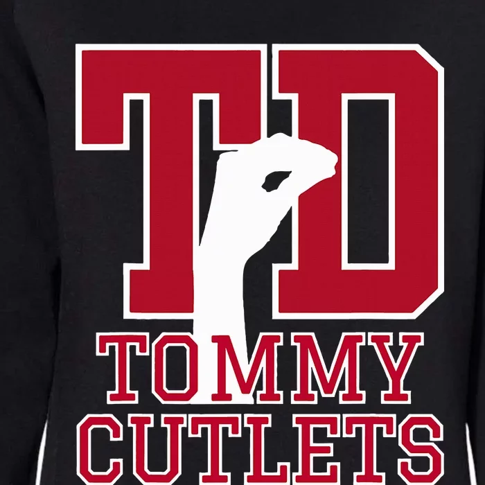 NY Italian Hand Gesture Tommy Cutlets Football Quarterback Womens California Wash Sweatshirt