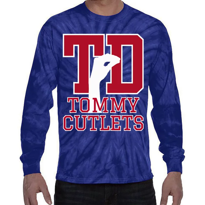 NY Italian Hand Gesture Tommy Cutlets Football Quarterback Tie-Dye Long Sleeve Shirt