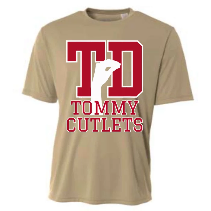 NY Italian Hand Gesture Tommy Cutlets Football Quarterback Cooling Performance Crew T-Shirt