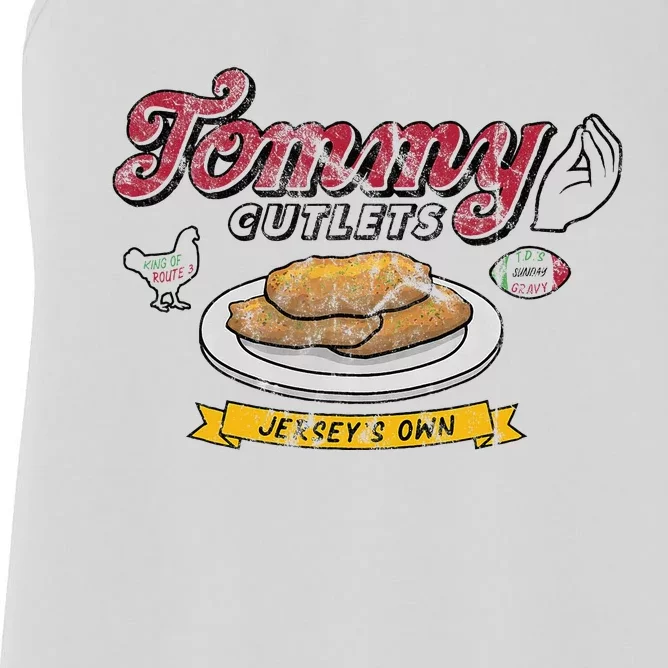 Ny Italian Hand Gesture Tommy Cutlets Football Quarterback Women's Racerback Tank