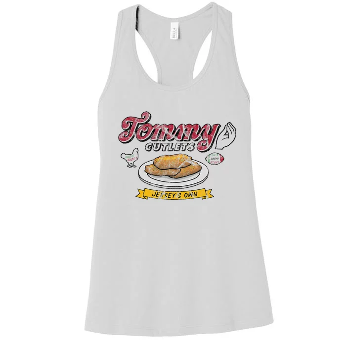 Ny Italian Hand Gesture Tommy Cutlets Football Quarterback Women's Racerback Tank