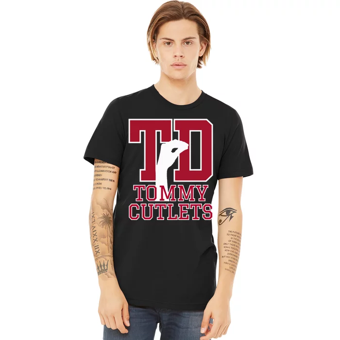 NY Italian Hand Gesture Tommy Cutlets Football Quarterback Premium T-Shirt