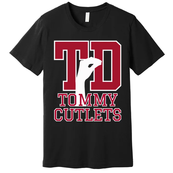 NY Italian Hand Gesture Tommy Cutlets Football Quarterback Premium T-Shirt