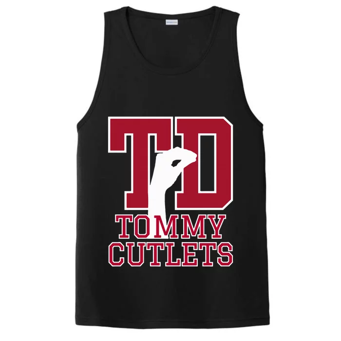 NY Italian Hand Gesture Tommy Cutlets Football Quarterback Performance Tank