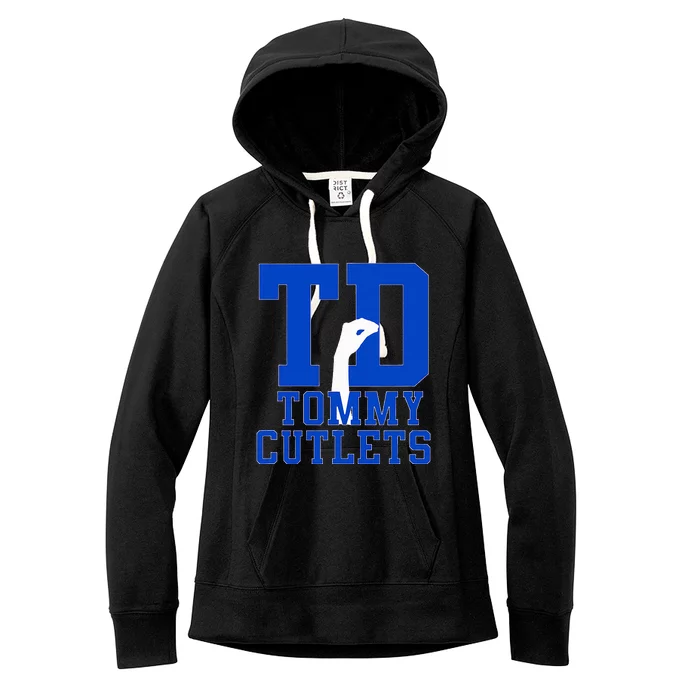 NY Italian Hand Gesture Tommy Cutlets Football Quarterback Women's Fleece Hoodie