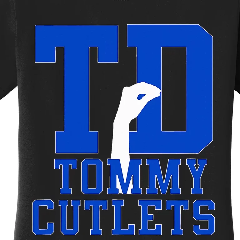 NY Italian Hand Gesture Tommy Cutlets Football Quarterback Women's T-Shirt